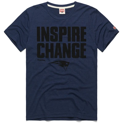 Unisex Homage Navy New England Patriots 2024 Inspire Change Tri-Blend T-Shirt