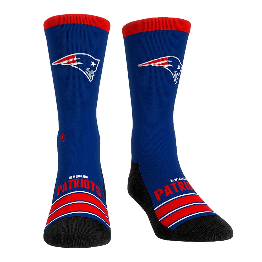 Chaussettes unisexes Rock Em Crew à rayures Gametime des Patriots de la Nouvelle-Angleterre