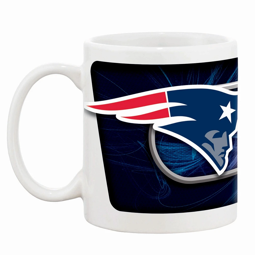 Patriots blancs de la Nouvelle-Angleterre 11oz. Tasse à café sublimée-