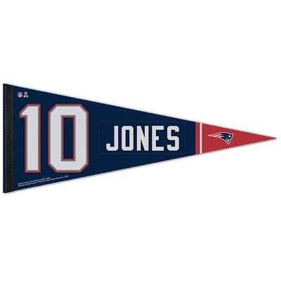 WinCraft Mac Jones New England Patriots Fanion Premium Joueur 12'' x 30''