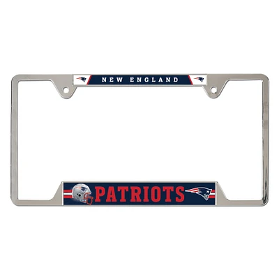 Cadre de plaque d'immatriculation en métal chromé WinCraft New England Patriots