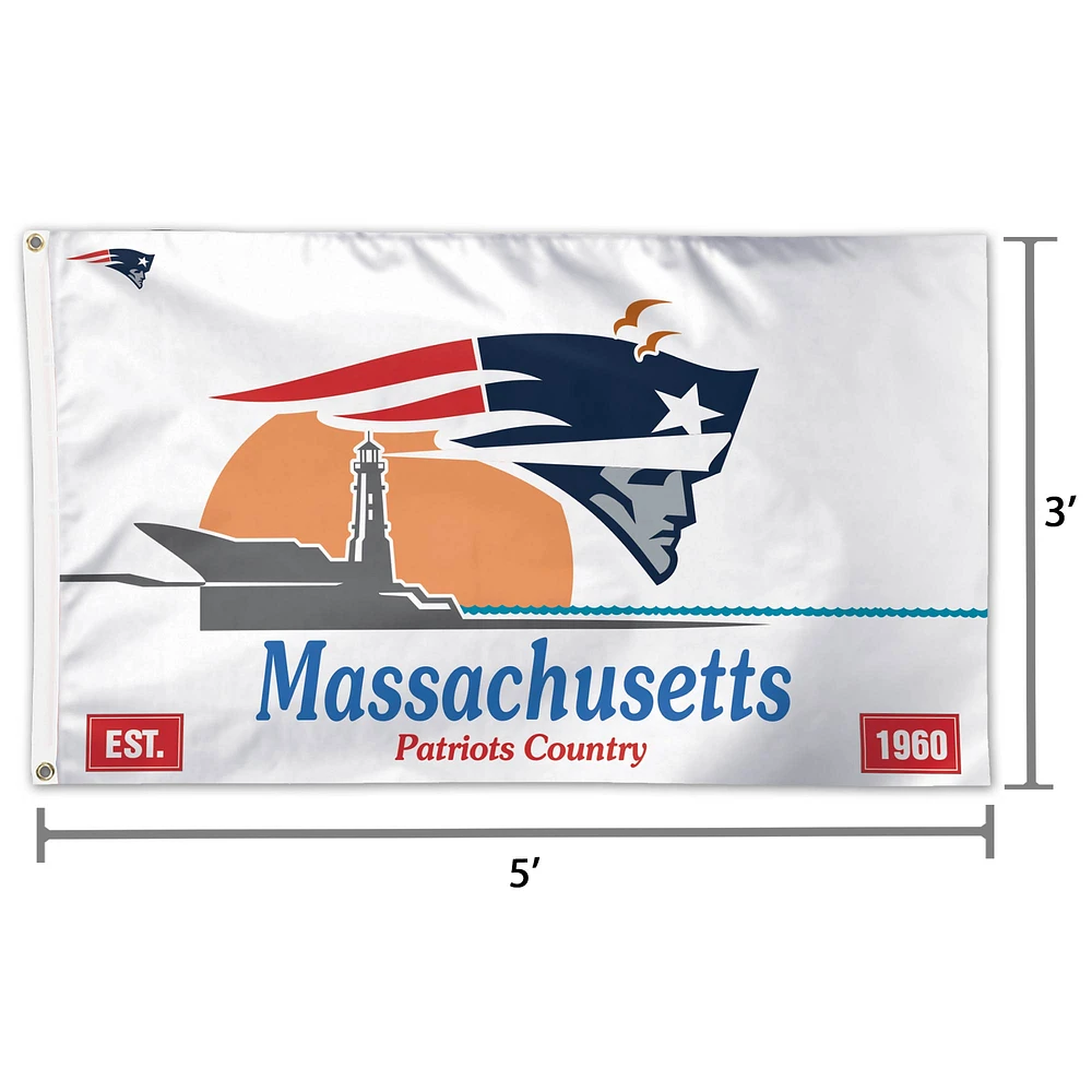 WinCraft New England Patriots Massachusetts State License Plate One-Sided 3' x 5' Flag