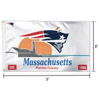 WinCraft New England Patriots Massachusetts State License Plate One-Sided 3' x 5' Flag