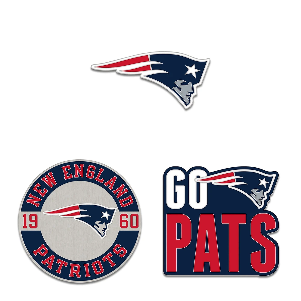 Ensemble de trois broches de collection WinCraft New England Patriots