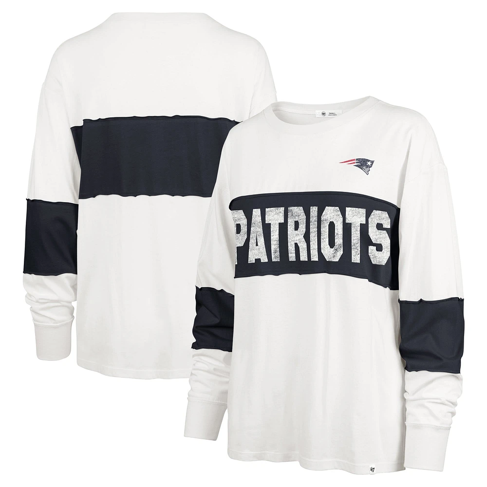 Women's '47 Cream New England Patriots Clubhouse Pride Taylor Long Sleeve T-Shirt