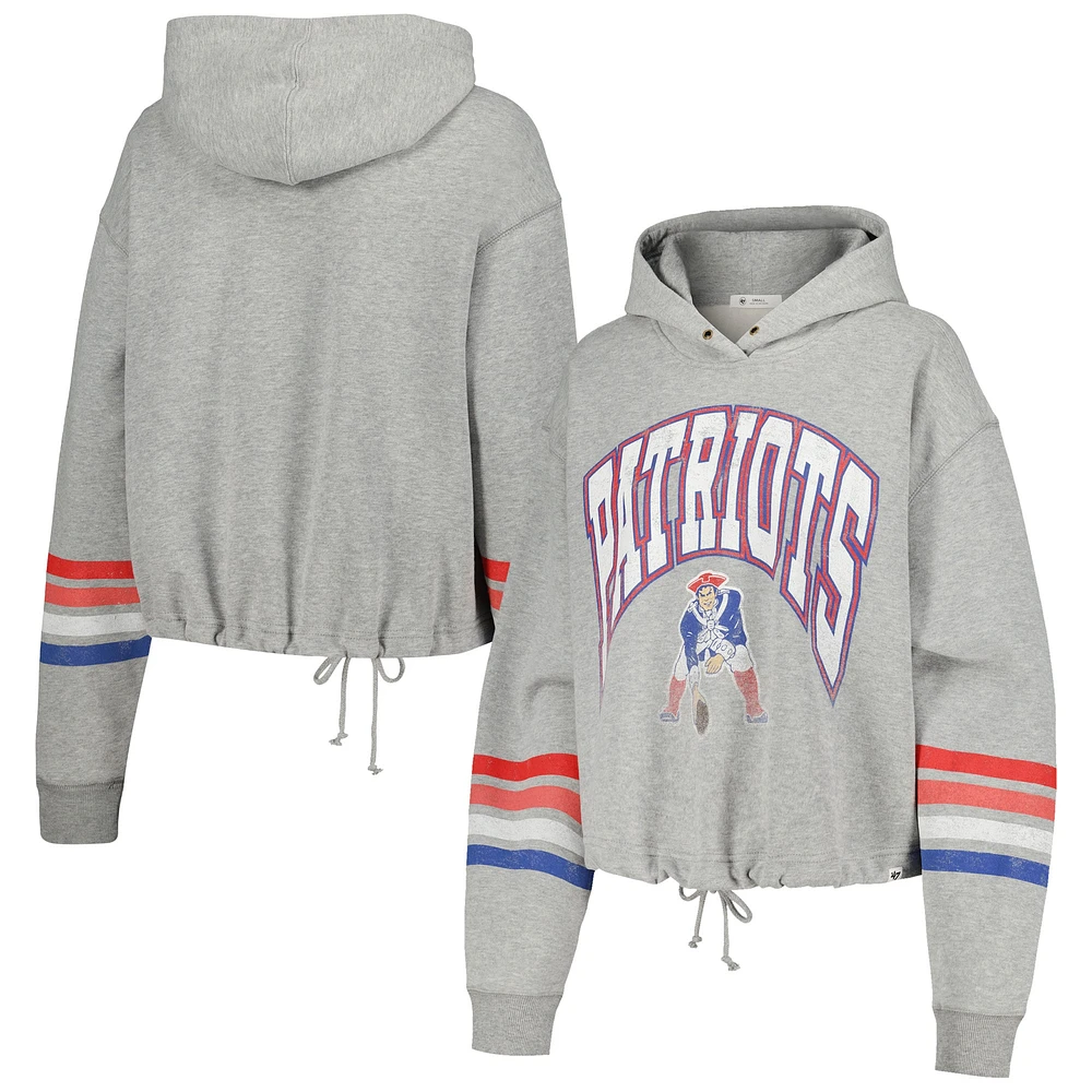 Women's '47 Heather Gray New England Patriots Upland Bennett Pullover Hoodie