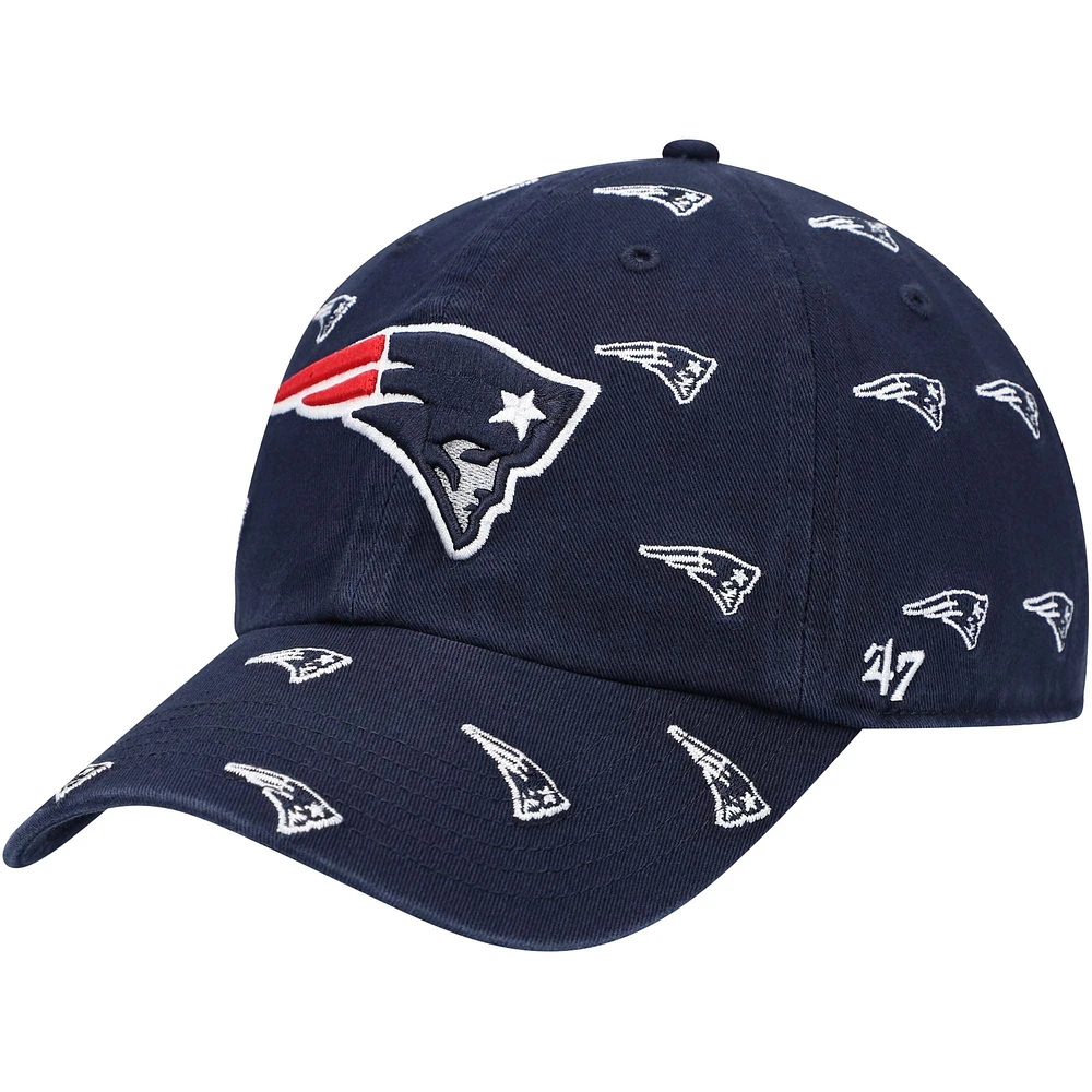 Women's '47 Navy New England Patriots Confetti Clean Up Adjustable Hat