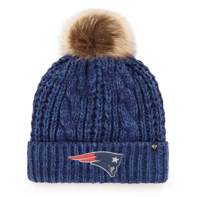New England Patriots '47 Women's Logo Meeko Cuffed Knit Hat with Pom - Navy