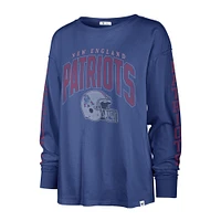 Women's '47 Royal New England Patriots Tom Cat Lightweight Long Sleeve T-Shirt