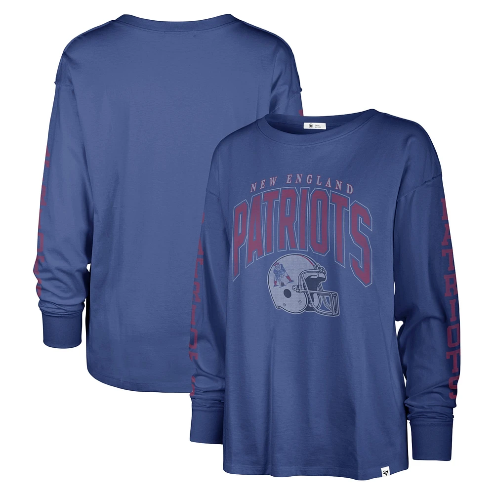 T-shirt léger à manches longues pour femmes '47 Royal New England Patriots Tom Cat