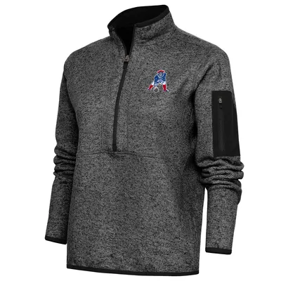 New England Patriots Antigua Women's Throwback Logo Fortune Half-Zip Pullover Jacket