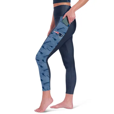 New England Patriots Certo Women's High Waist Two-Pocket Leggings - Navy