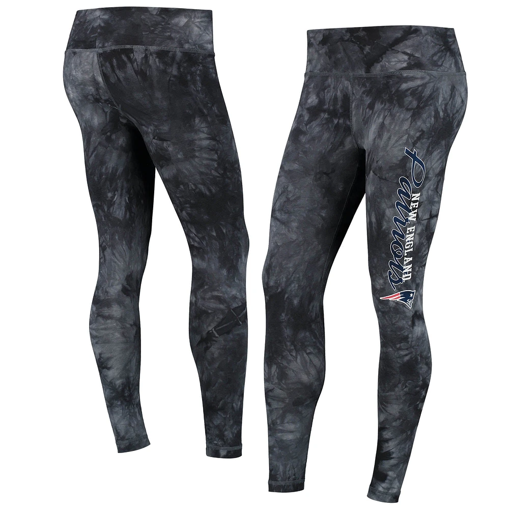 Women's Concepts Sport Black New England Patriots Burst Tie Dye Leggings