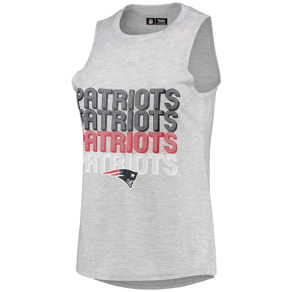 Women's Concepts Sport Heathered Gray/Black New England Patriots Profound Tank Top & Leggings Sleep Set