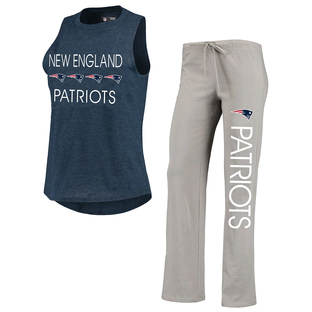 Ensemble de nuit avec débardeur et pantalon pour femme Concepts Sport bleu marine/rouge New England Patriots