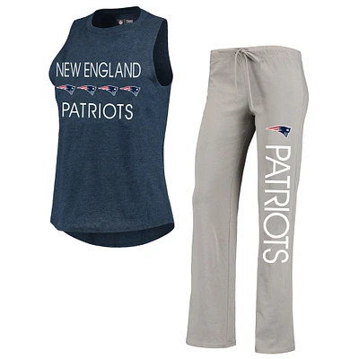 Ensemble de nuit avec débardeur et pantalon pour femme Concepts Sport bleu marine/rouge New England Patriots