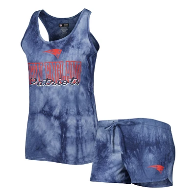 Concepts Sport Bleu marine New England Patriots Billboard Scoop Neck Racerback Tank and Shorts Sleep Set