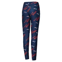 Women's Concepts Sport Navy New England Patriots Breakthrough Allover Print Knit Sleep Leggings