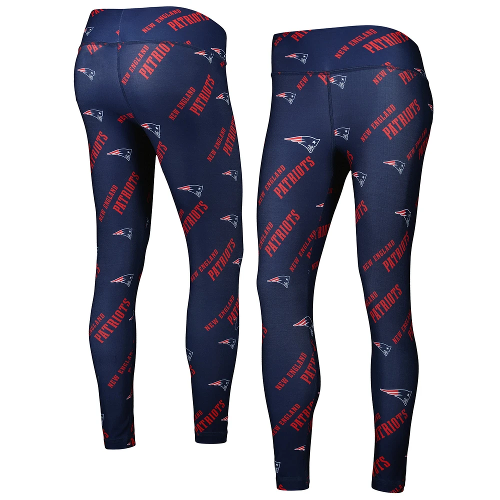 Women's Concepts Sport Navy New England Patriots Breakthrough Allover Print Lounge Leggings