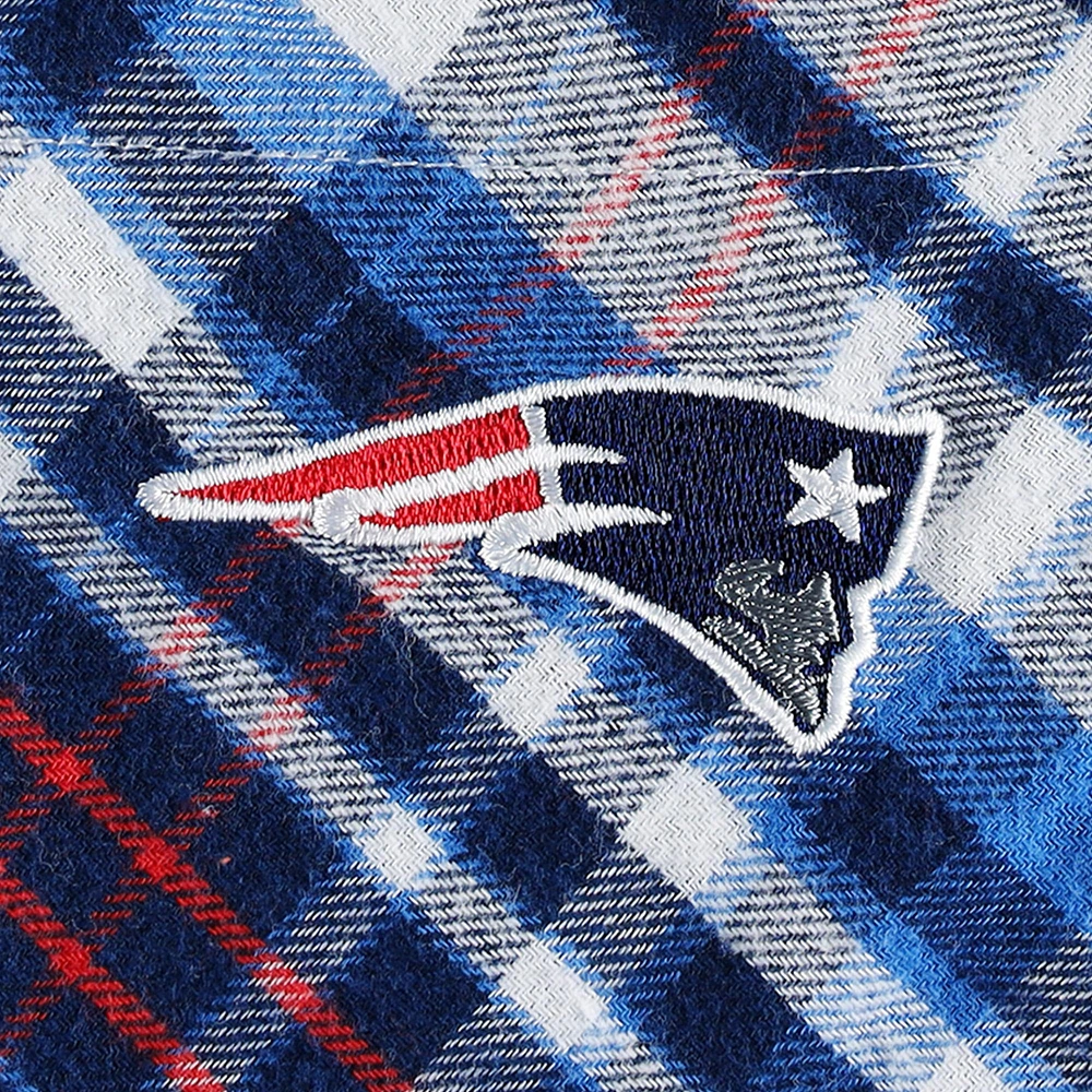 Chemise de nuit à carreaux et boutons pour femme Concepts Sport Navy New England Patriots Mainstay