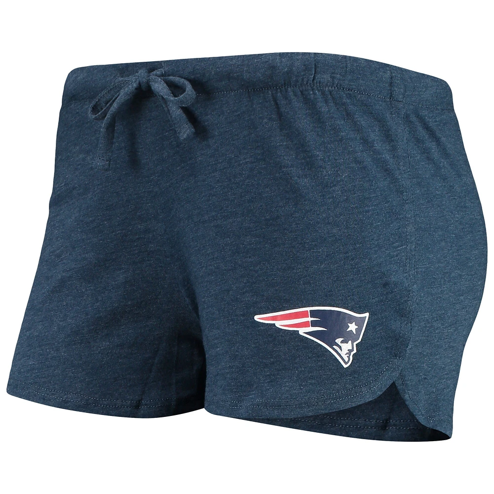 Women's Concepts Sport Navy New England Patriots Meter Knit Long Sleeve Raglan Top & Shorts Sleep Set