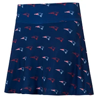 Jupe-short de nuit en tricot à imprimé intégral New England Patriots Record pour femme Concepts Sport Navy