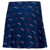 Jupe-short de nuit en tricot à imprimé intégral New England Patriots Record pour femme Concepts Sport Navy
