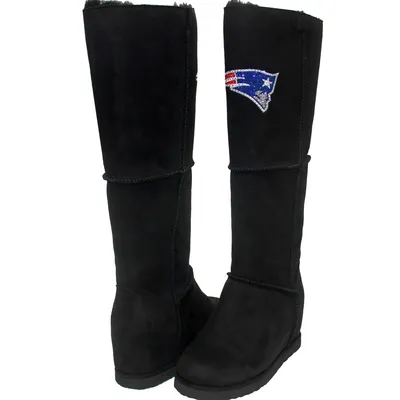 New England Patriots Cuce Women's Suede Knee-High Boots - Black