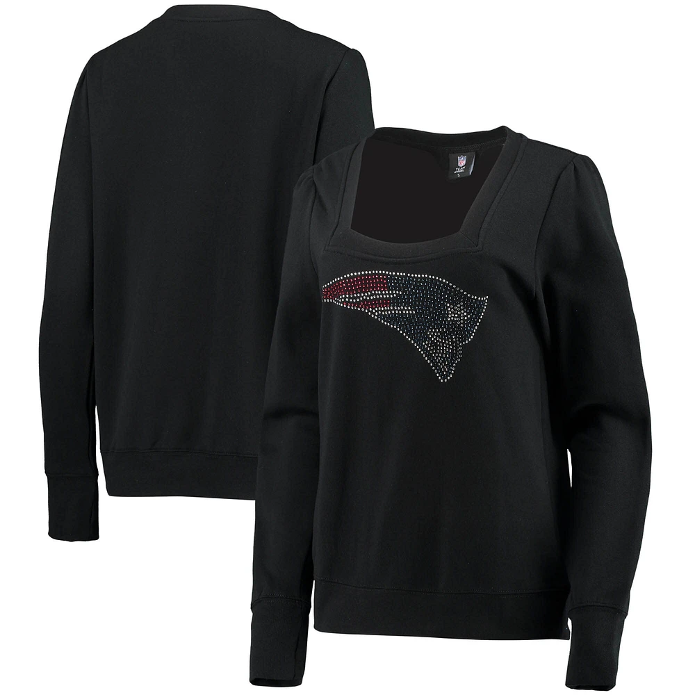 Cuce - Sweat-shirt noir à enfiler pour femme New England Patriots Winners