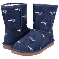 Bottes Cuce bleu marine avec logo intégral des New England Patriots pour femmes