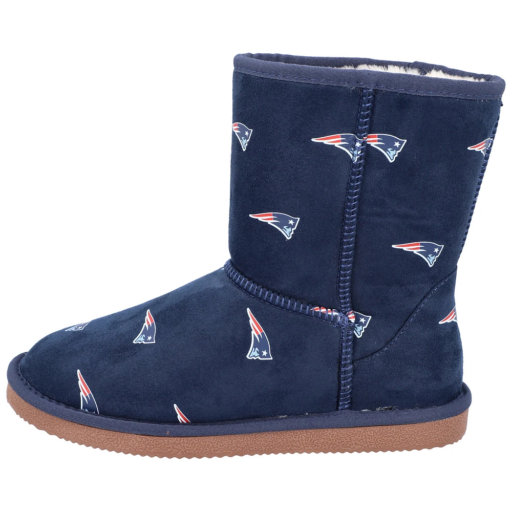 Bottes Cuce bleu marine avec logo intégral des New England Patriots pour femmes