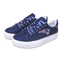 Baskets en cristal de couleur l'équipe des New England Patriots Cuce bleu marine pour femmes