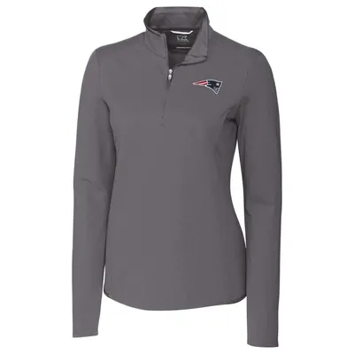 New England Patriots Cutter & Buck Women's Advantage Quarter-Zip Pullover Jacket - Gray