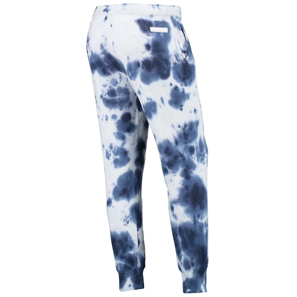 Women's DKNY Sport White/Navy New England Patriots Melody Tie-Dye Jogger Pants