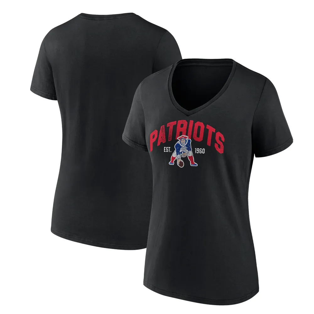 Lids New England Patriots Fanatics Branded Women's Plus Drop Back V-Neck  T-Shirt - Black