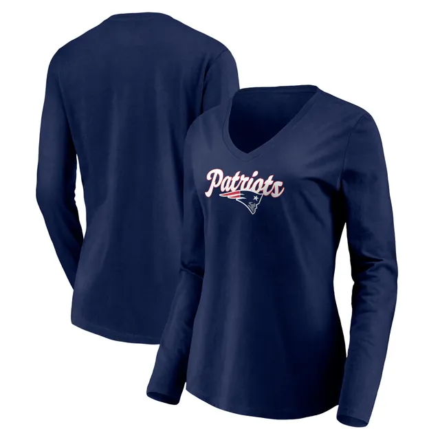 Lids New England Patriots Fanatics Branded Women's Drive Forward V-Neck  Long Sleeve T-Shirt - Navy