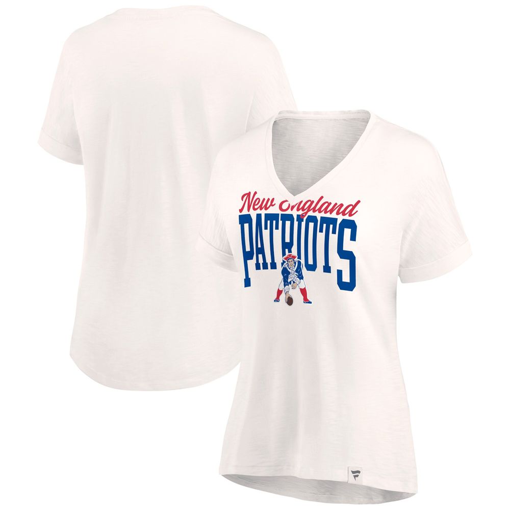 Fanatics Branded Women's Fanatics Branded Oatmeal New England Patriots  Motivating Force V-Neck T-Shirt