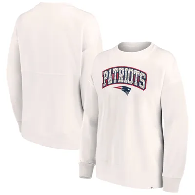 New England Patriots Fanatics Branded Women's Leopard Team Pullover Sweatshirt - White