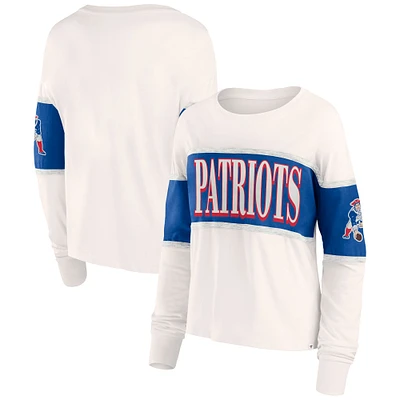 Women's Fanatics Cream New England Patriots Antique Block Long Sleeve T-Shirt