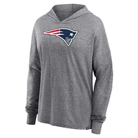 Women's Fanatics Heather Gray New England Patriots Cozy Primary Pullover Hoodie