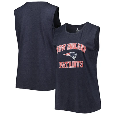 Women's Fanatics Heather Navy New England Patriots Plus Tank Top