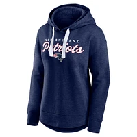 Women's Fanatics Heather Navy New England Patriots Set To Fly Pullover Hoodie