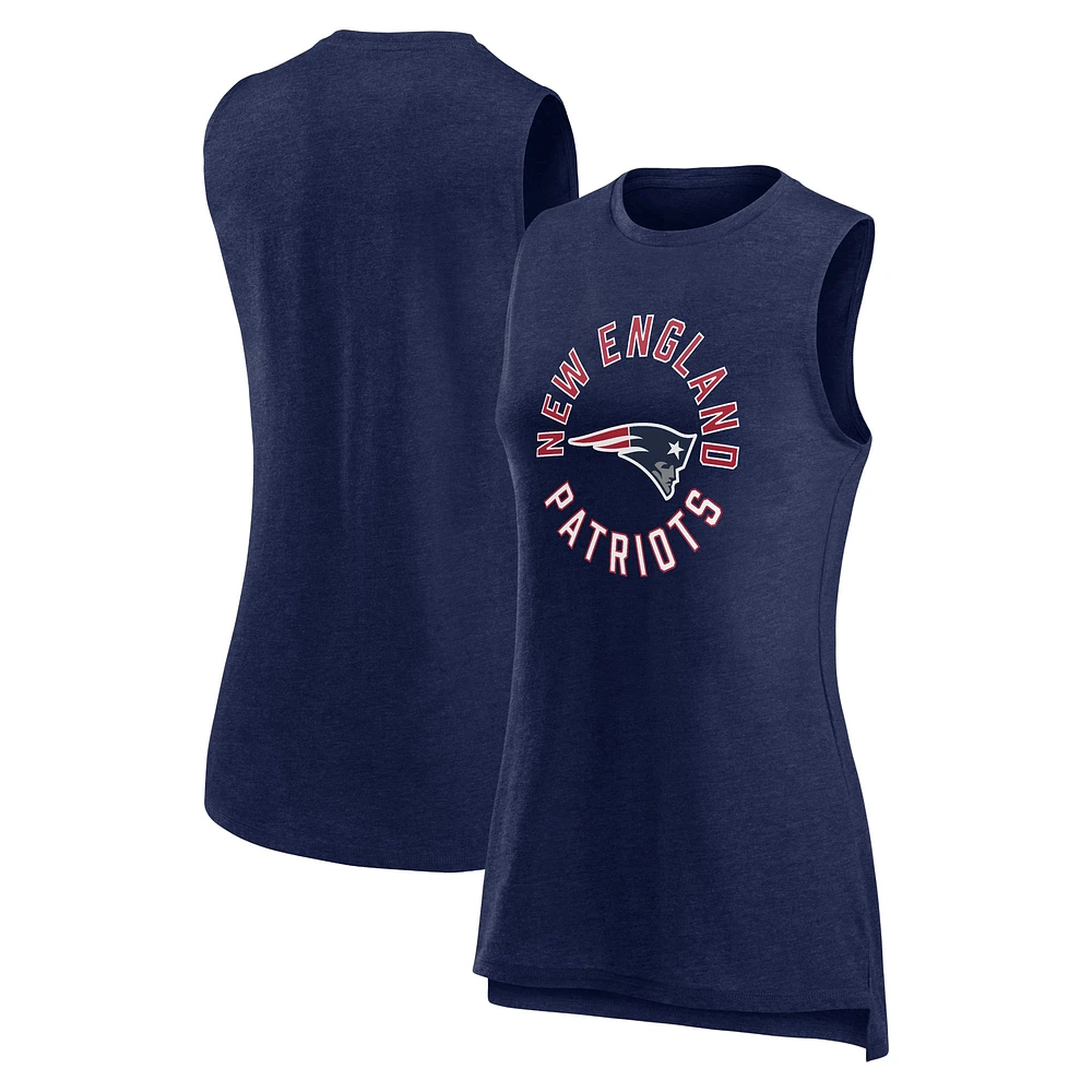 Débardeur Fanatics Heather Navy New England Patriots pour femmes What Goes Around