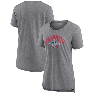 T-shirt moderne à dos tombant Fanatics pour femmes, gris chiné, New England Patriots