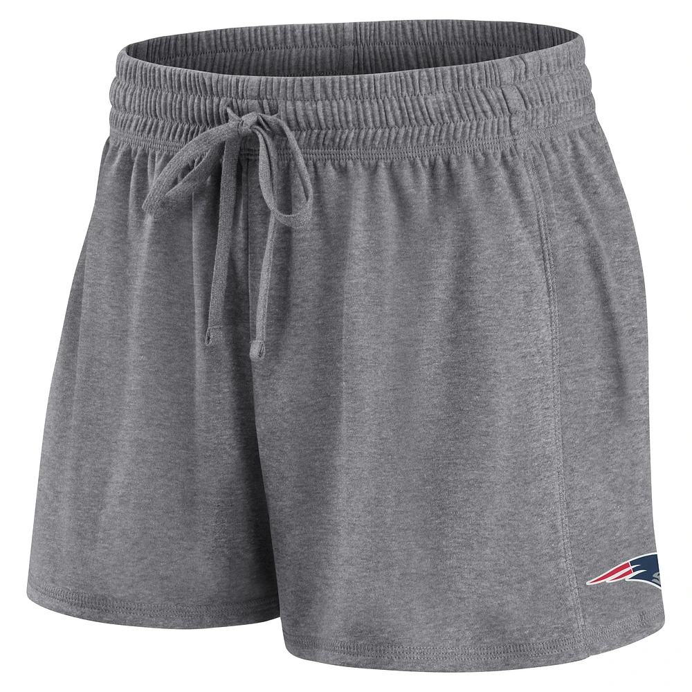 Ensemble t-shirt et short Fanatics pour femmes bleu marine/charbon chiné New England Patriots Script Lounge