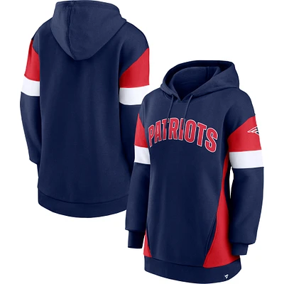 Sweat à capuche Fanatics pour femmes bleu marine/rouge New England Patriots Lock It Down