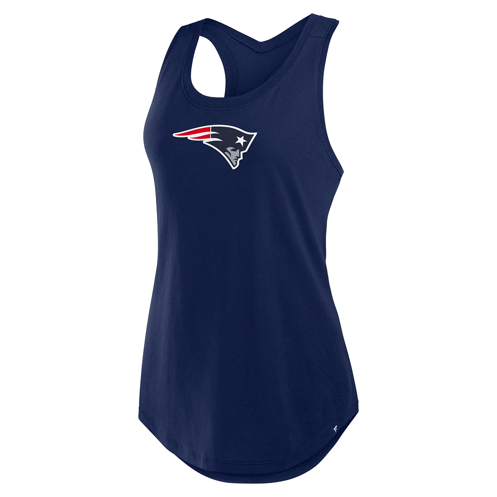 Women's Fanatics Navy New England Patriots Iron Fan Tank Top