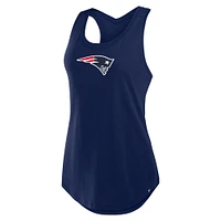 Women's Fanatics Navy New England Patriots Iron Fan Tank Top