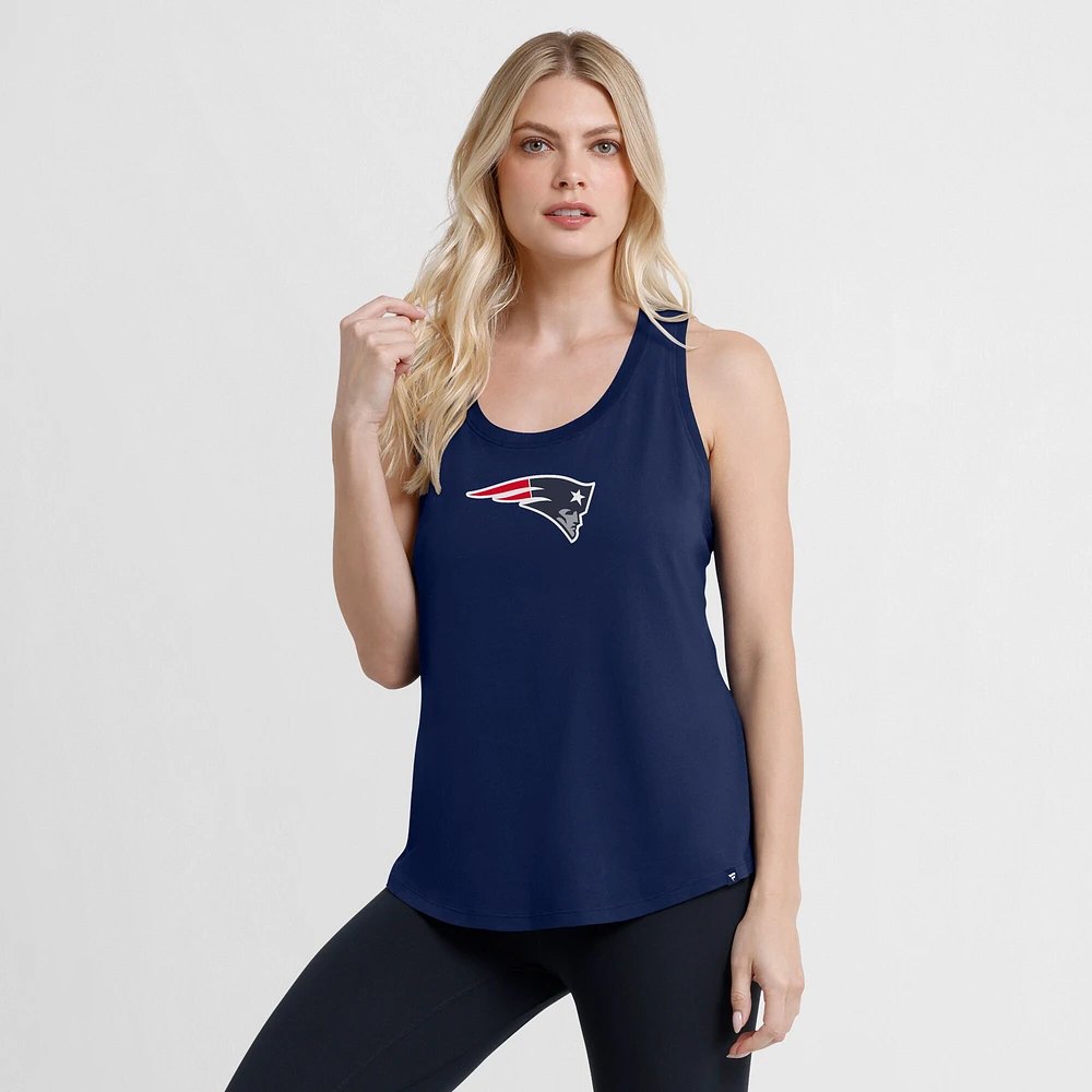 Women's Fanatics Navy New England Patriots Iron Fan Tank Top