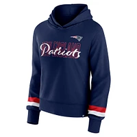 Women's Fanatics  Navy New England Patriots Over Under Pullover Hoodie